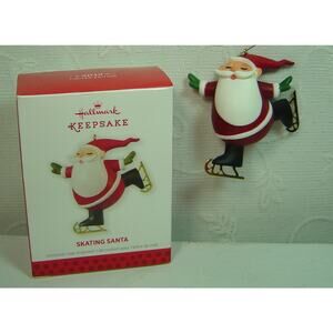 HALLMARK ORNAMENT-SKATING SANTA-2013-WITH BOX